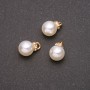 “Pearl” Pendant Finding (Plastic), Small, Yellow Metal, 10x15mm, Hole Diameter 2.5mm, Pack of 10+ pcs
