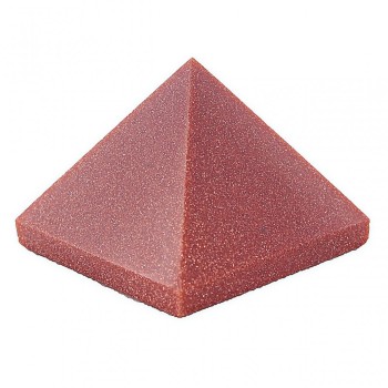 Aventurine "Golden Sand" Souvenir Pyramid, Pressed Stone, 3.6cm Height, 3.0cm Width
