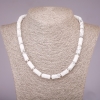 Natural Stone Cacholong Necklace Cylinder, diameter 8x17mm, length 45cm