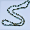 Swarovski-Style Crystal Beads, Pale Green Faceted Ball with Light Blue Gasoline-Tone Coating, 5x4mm Diameter, Thread, 48cm Length