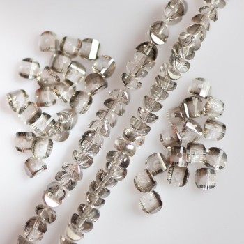 Crystal Beads "Swarovski Style" Silvery Gray with Coating, 2.5x4mm Diameter, 48cm Strand