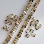 Crystal Beads "Swarovski Style" Champagne with Lilac "Petrol" Coating, 2.5x4mm Diameter, 48cm Strand