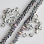 Crystal Beads "Swarovski Style" Gray with Lilac "Petrol" Coating, 2.5x4mm Diameter, 48cm Strand