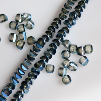 Crystal Beads "Swarovski Style" Translucent Sea Wave, 2.5x4mm Diameter, 48cm Strand
