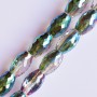 Faceted Crystal Beads, Clear with Iridescent Coating, Diameter 8x12mm, Thread, 70cm Length