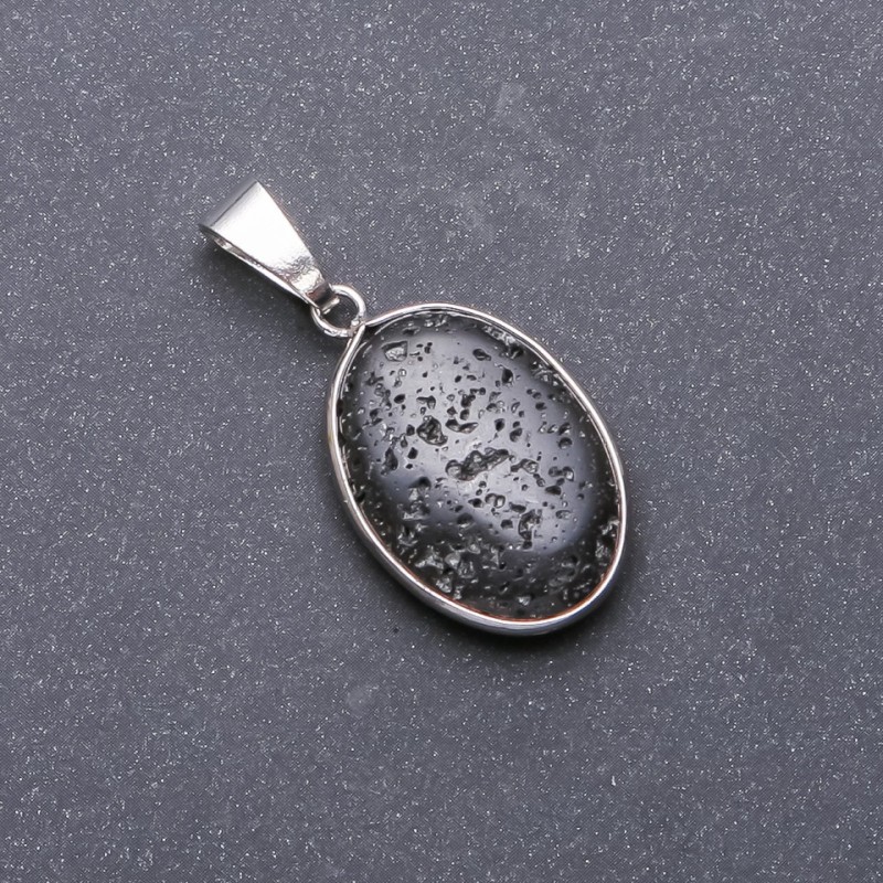 Lava Oval Pendant, 18x25x40mm