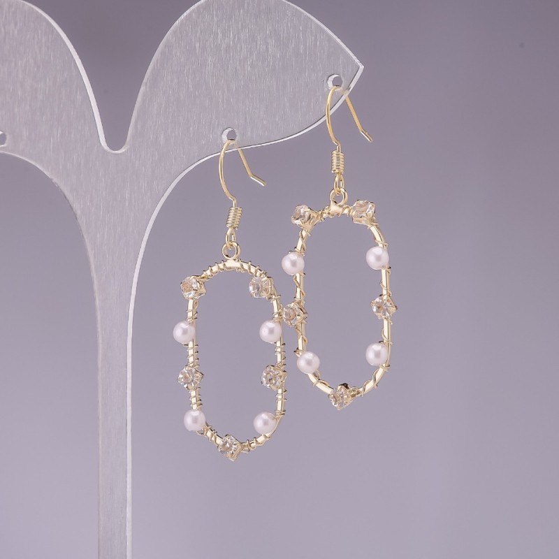 925 Series Earrings with White Beads