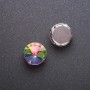 Price per pack /10 pcs. Sew-On Crystal "Rivoli" in Setting, Round 13mm, Yellow-Green