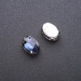 Price per Pack/10pcs. Sew-On Crystal in Setting, Oval 10x14mm, Blue
