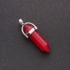 Hexagon Pendant, "Tourmaline" Stone (Artificial), 39x32x9mm
