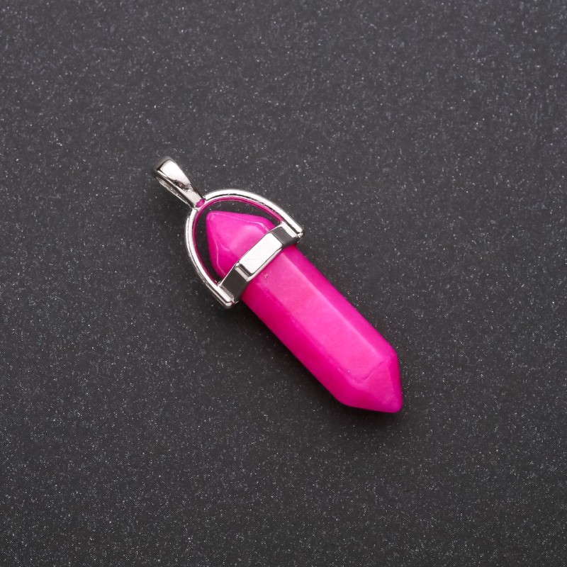 Hexagon Pendant Tourmaline (Artificial) 8x35x40mm