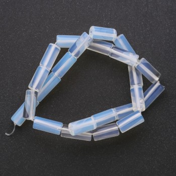Beads on String Moonstone (Synthetic) Cylinder, 8x16mm Diameter +/-, 38cm Length +