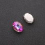 Price per Pack /10pcs. Sew-on Crystal in Prong Setting Oval 10x14mm Raspberry-Yellow