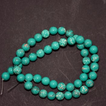 Variscite (Synthetic) Beads Green Smooth Round Strand, diameter 8mm, length 38cm (+/-)