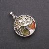 Unakite Heliodor Pendant in a Wooden Setting 27mm Diameter