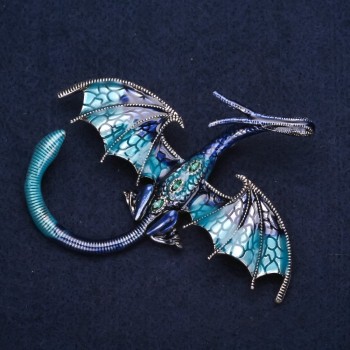 Blue Dragon Brooch "Sapphire" 79x72mm
