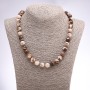 Zebra Jasper Necklace, Smooth Round Beads, 10mm Diameter, 48cm Length