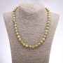 Yellow Turquoise Necklace, Smooth Round Beads, 8mm Diameter, 46cm Length