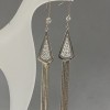 Tassel Earrings 73x11mm Silver-Tone Metal