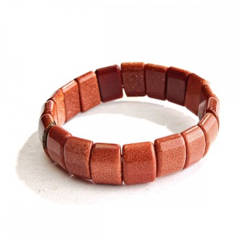 Aventurine Bracelet "Golden Sand" 15x11mm Link on Elastic Band