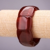 Natural Carnelian Stretch Bracelet, smooth link 30x25mm+/-, circumference 18cm+