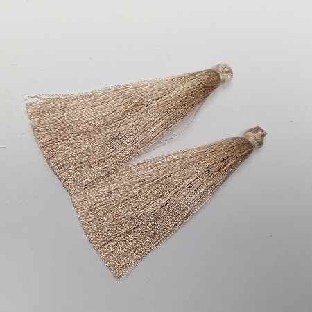 Craft Tassel Blank "Cappuccino", length 7cm, diameter 7mm, pair