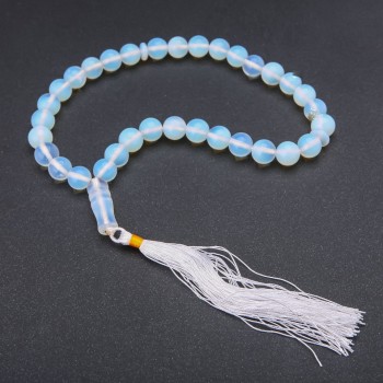 Moonstone (Synthetic) Prayer Beads, 33 Beads, Diameter 10mm+