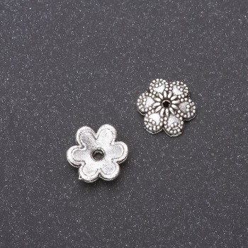 Bead Cap Finding for Beads 9mm, Inner Diameter 1.8mm, Pack 20g (48 +/- pcs), Silver-Tone Metal