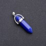 Cat's Eye Pendant Blue Hexagonal 8x35x41 mm