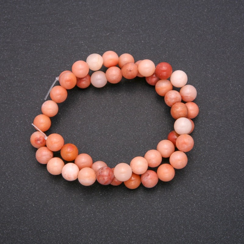 Imitation Selenite Beads, Smooth Round Ball, 8 (+/-) mm Diameter, 38cm Length