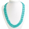 Turquoise Necklace with Veining, Rectangle 10x15mm, Length 120cm+