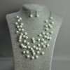 Necklace and Earrings Set "On the Strings of the Soul", Imitation Pearls on Wire, Length 50 cm