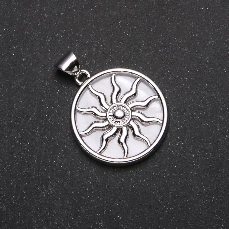Pendant Yarilo White Pearl, diameter 32mm