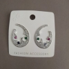 Xuping Stud Earrings with Multicolor Rhinestones, 25x35mm, Rhodium