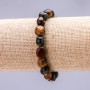 Tiger's Eye, Bull's Eye, Hawk's Eye Stretch Bracelet, tumbled 8x10(+/-)mm