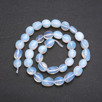 Beads on a Thread, Moonstone Tumbled, Diameter 10x12(+/-) mm, Length 38cm