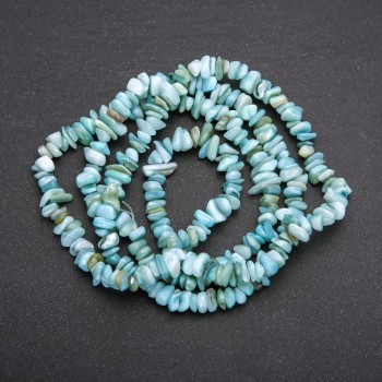 Beads on Fishing Line, Tinted Mother-of-Pearl Chips, Diameter 7 (+/-) mm, Length 80cm