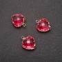 Pendant "Heart" Pink Color, Gold-Tone Setting 12x15mm