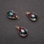 Pendant "Drop" Raspberry-Green Color, Gold-Tone Setting 10x17mm