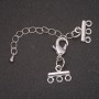3-Strand Clasp for Bracelets and Beads with Extension Chain, Silver-Tone Metal, 10x14mm, 5cm Length