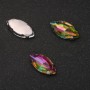 Price/Pack of 10 pcs. Sew-on Crystal in Prong Setting Oval 9x18mm Pink-Green