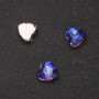 Price per Pack of 10. Sew-On Crystal in Setting, Heart 8mm, Blue-Raspberry