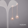 Xuping Earrings with White Stones and Majorica Pearls 10x52mm 18K Gold Plated