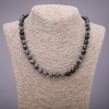 Snowflake Obsidian “Apache Tears” Necklace, 8mm Smooth Bead, 48cm