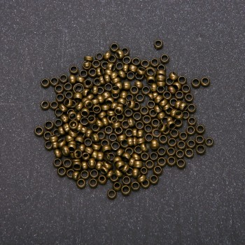 Crimp Bead Fixers, 3 mm diameter, metal color Bronze, 8 g