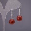Earrings Red Jasper (imitation) smooth ball, diameter 12mm