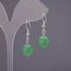 Nephrite Jade Earrings, Smooth Round Bead, 12mm Diameter