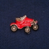 Sale! Car Brooch with Enamel and Rhinestones, Gold-Tone Metal 22x36mm