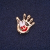 Palm Brooch with Enamel, Gold-Tone Metal 24x25mm