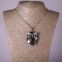 Owl Pendant on Chain with Gray Crystal, Diameter 35x52mm, Length 75cm
